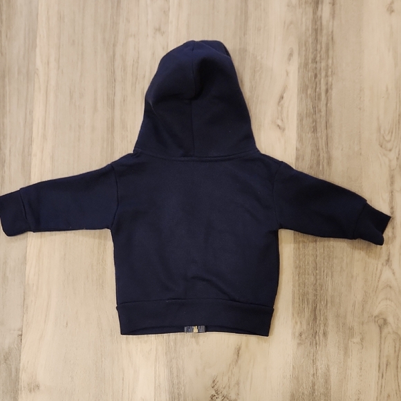 Blue hooded Zipper sweatshirt with long sleeves and soft fleece material - Picture 3 of 3